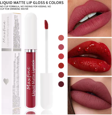 CAKAILA 6-Color Matte Lip Gloss Set – long-lasting, waterproof, non-stick, fade-resistant matte color.