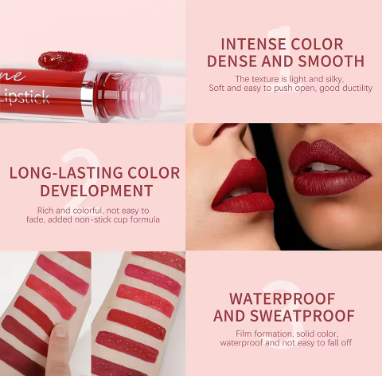 CAKAILA 6-Color Matte Lip Gloss Set – long-lasting, waterproof, non-stick, fade-resistant matte color.
