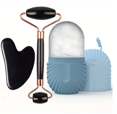 Ice Fac Roller Set – soothing facial tool for lifting, contouring, depuffing, and refreshing skin anytime.