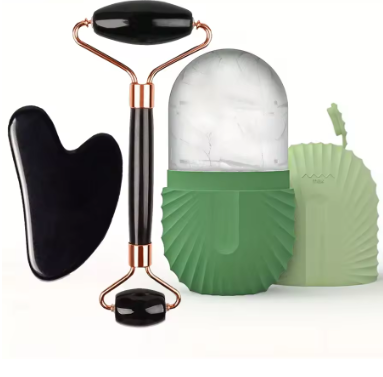 Ice Fac Roller Set – soothing facial tool for lifting, contouring, depuffing, and refreshing skin anytime.